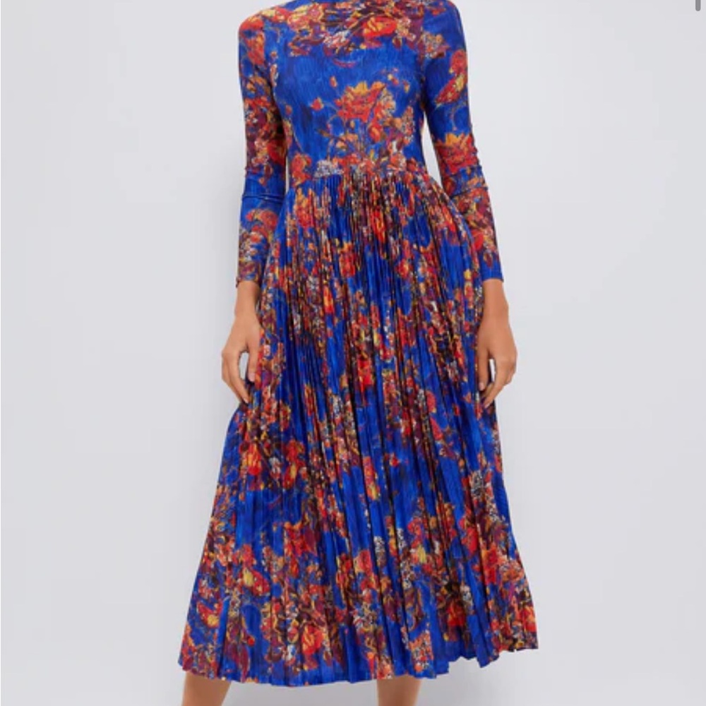 Watercolor bouquet Sabine dress midi